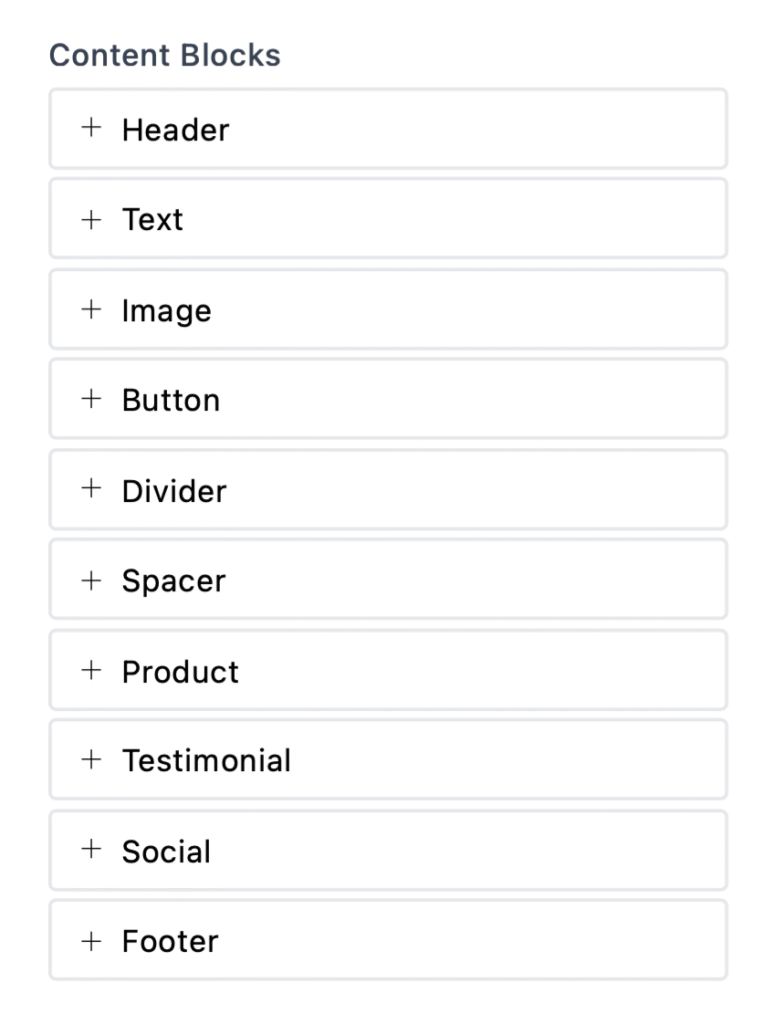 Drag-and-drop newsletter builder inside the email marketing simulator with editable text, image, and button blocks.
